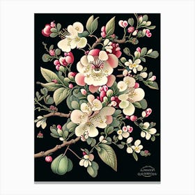 Cherry Blossom 2 Floral Botanical Vintage Poster Flower Canvas Print