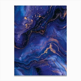 Abstract Blue And Gold Painting 5 Canvas Print