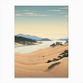 Tottori Sand Dunes In Tottori, Ukiyo E Drawing 3 Canvas Print