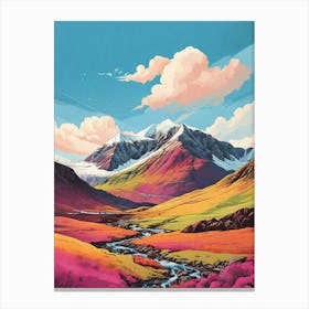 Ben Vorlich Scotland Colourful Mountain Illustration 1 2 Canvas Print