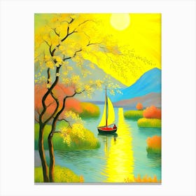 Sailboat In The Lake Canvas Print