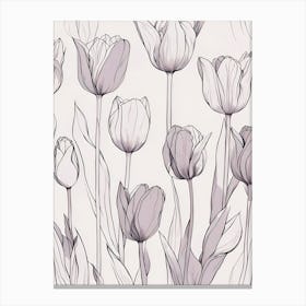 Tulips on Beige Canvas Print