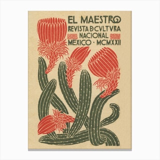 El Maestro Mexican Exhibition Poster Canvas Print