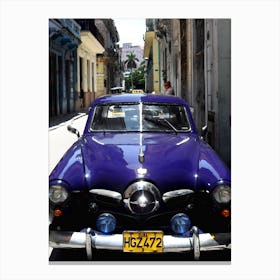 Blue Cuban Car Canvas Print