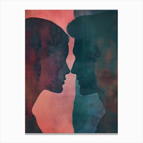 Silhouette Of A Couple 1 Canvas Print