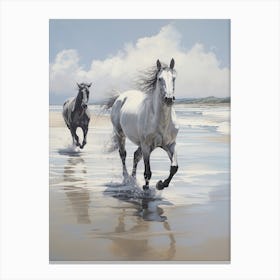 A Horse Oil Painting In Diani Beach, Kenya, Portrait 4 Canvas Print