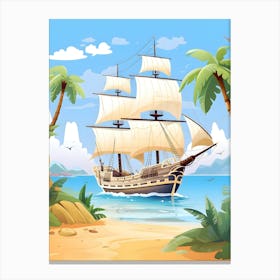 Pirate Ship In The Sea 1 Canvas Print