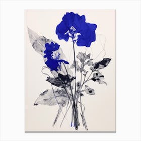 Blue Botanical Lilac 3 Canvas Print