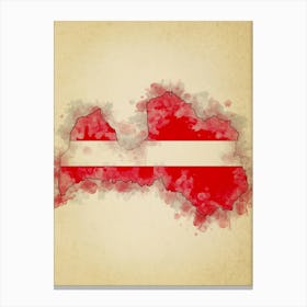 Latvia Flag Vintage Canvas Print