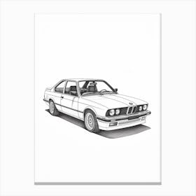 Bmw 325 Is Line Drawing 2 Canvas Print