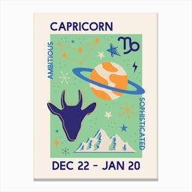 Capricorn Zodiac Canvas Print