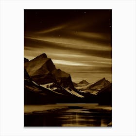 Black And White Mountain Landscape 30 Canvas Print