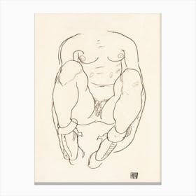 Naked Woman spreading Legs; Torso of a Seated Woman with Boots (1918), Egon Schiele Canvas Print