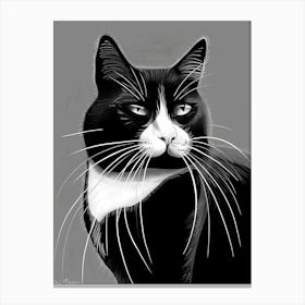 Black And White Cat 9 Canvas Print