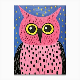 Pink Polka Dot Owl 2 Canvas Print