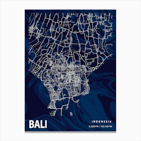 Bali Crocus Marble Map Canvas Print