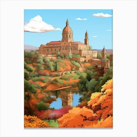 Union Buildings Cartoon 2 Canvas Print