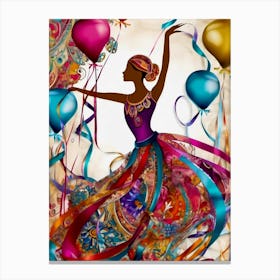 Ballerina With Balloons Canvas Print