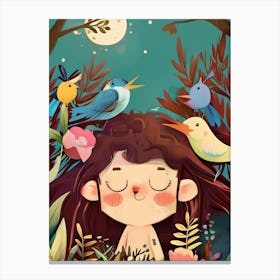 Luxmango Kid Enjoying In Forest Canvas Print