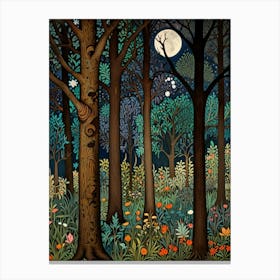 William Morris Forest At Night 12 Canvas Print