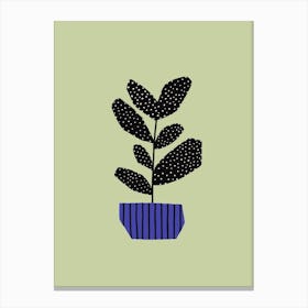Modern Plant With Dots Canvas Print