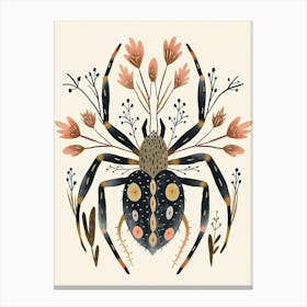 Colourful Insect Illustration Spider 10 Canvas Print
