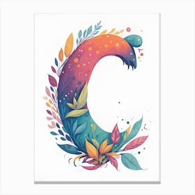 Colorful Letter C Illustration 18 Canvas Print