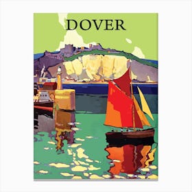 Dover, Sailing Boats Near The Coast Canvas Print