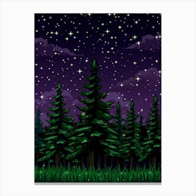 Night In The Forest 6 Canvas Print