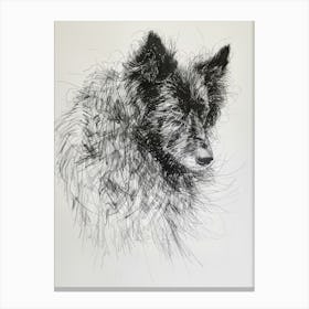 Belgian Sheepdog Line Sketch 3 Canvas Print