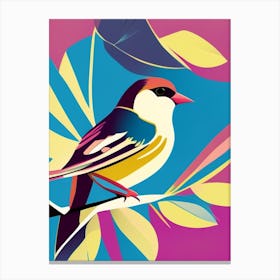 Sparrow Pop Matisse Bird Canvas Print