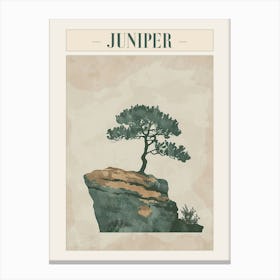 Juniper Tree Minimal Japandi Illustration 3 Poster Canvas Print