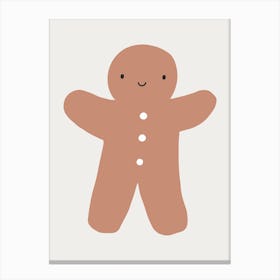 Gingerbread Man Cute Illustration Playroom Canvas Print