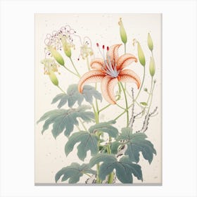 Himeyuri Okinawan Lily 4 Vintage Japanese Botanical Canvas Print