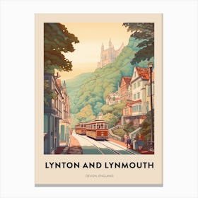 Devon Vintage Travel Poster Lynton And Lynmouth 4 Canvas Print
