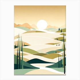 Tuscan Landscape, minimalistic vector art 5 Canvas Print