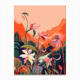 Boho Wildflower Painting Wild Columbine 3 Canvas Print