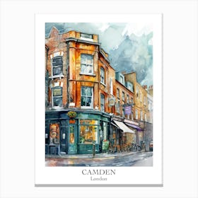 Camden London Borough   Street Watercolour 1 Poster Canvas Print