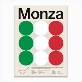 Mid Century Monza F1 Canvas Print