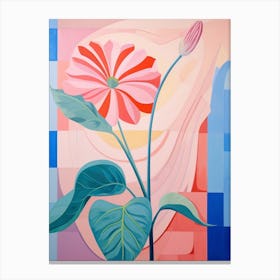 Gerbera Daisy 2 Hilma Af Klint Inspired Pastel Flower Painting Canvas Print
