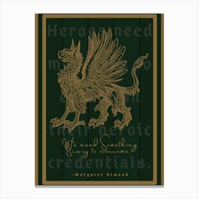 Green and Gold Griffin Canvas Print