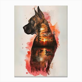 Sunset Dog Canvas Print