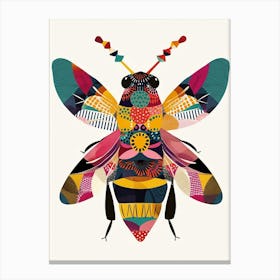 Colourful Insect Illustration Bee 6 Canvas Print