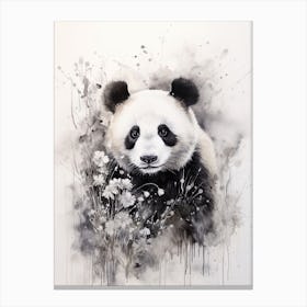 Panda Art In  Ink Wash Painting Style 3 Canvas Print