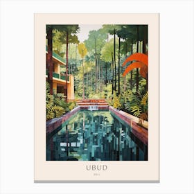 Ubud Bali 3 Midcentury Modern Pool Poster Canvas Print
