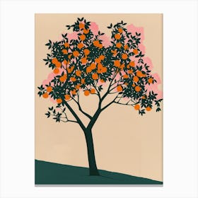 Orange Tree Colourful Illustration 3 Canvas Print