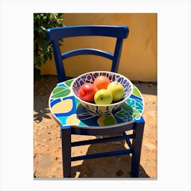 Blue Chair With Bowl Canvas Print