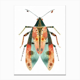 Colourful Insect Illustration Leafhopper 6 Canvas Print