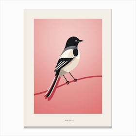 Minimalist Magpie 2 Bird Poster Canvas Print