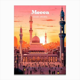 Mecca Saudi Arabia Masjid al-Haram Travel Art Canvas Print